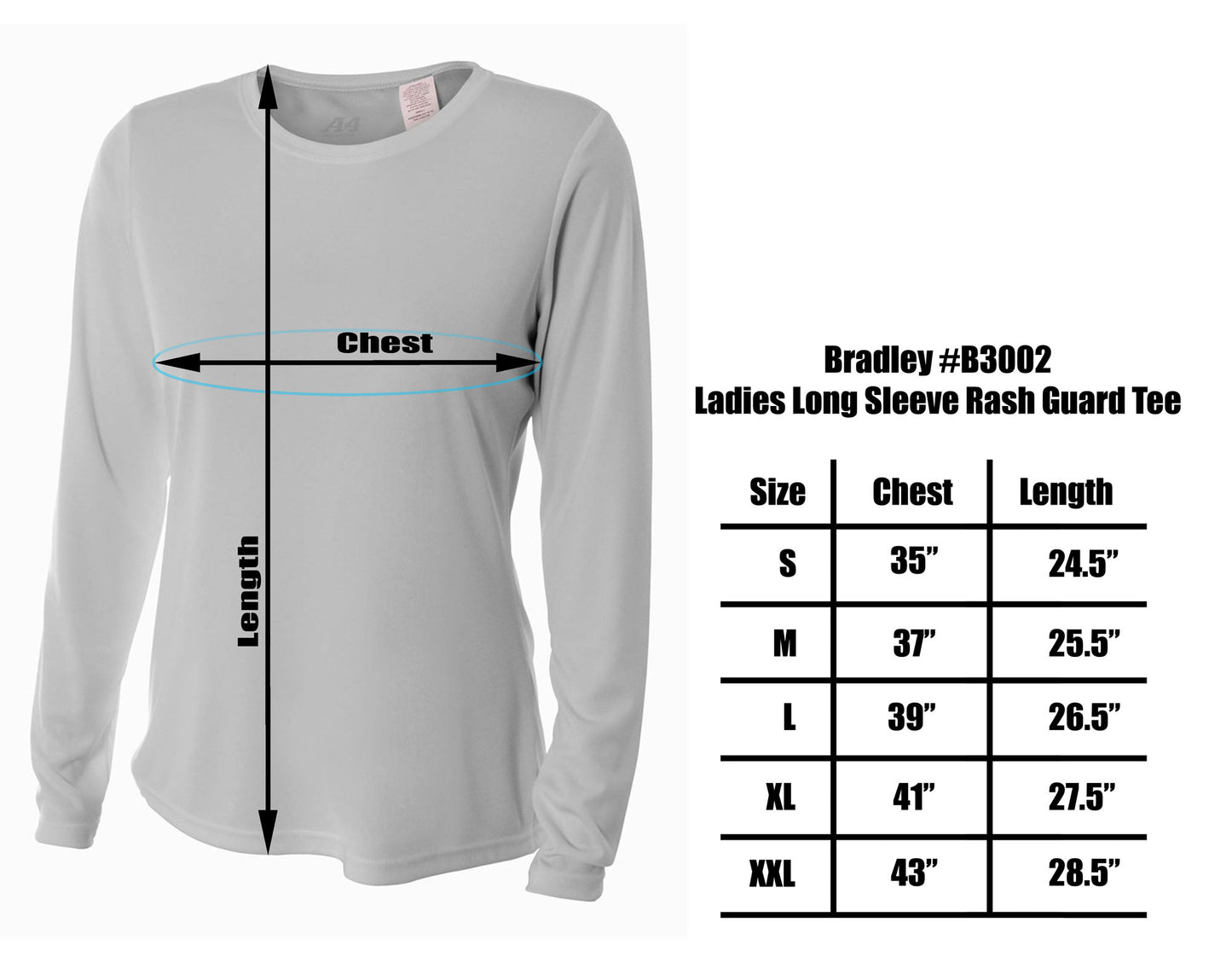 Bradley Women’s Long Sleeve Rash Guard – Relaxed Fit UV Protection Swim Shirt, Quick-Dry Performance Fabric