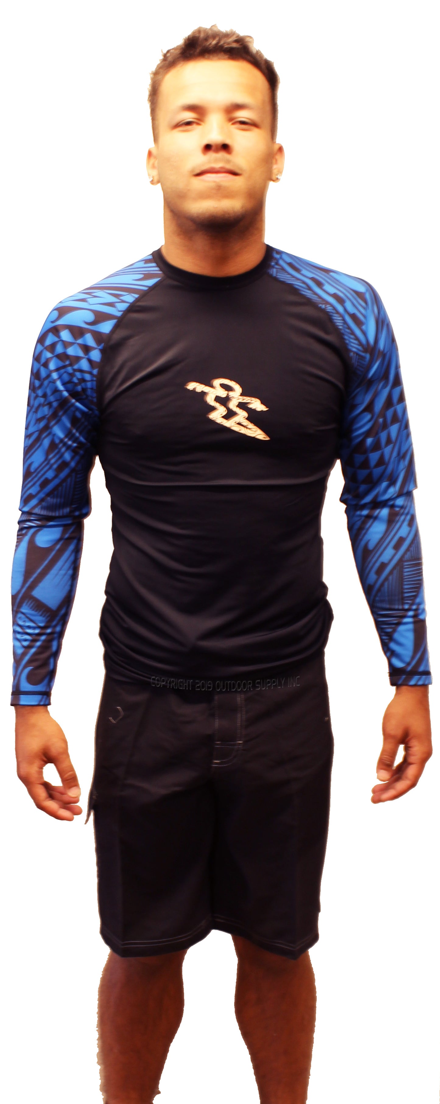 Mens Da Hui Long Sleeve Rash Guard Water Surf Shirt UPF 50+