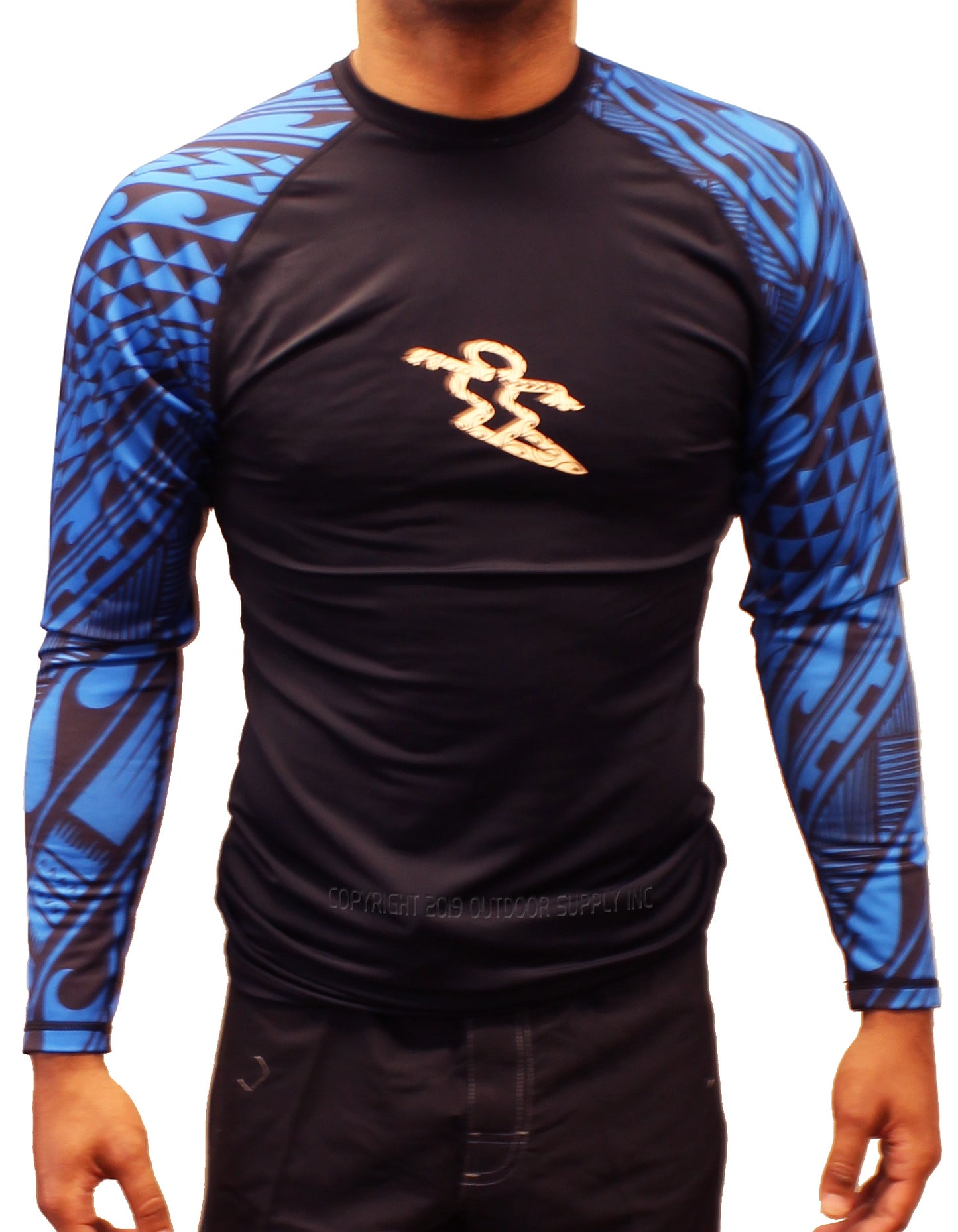 Mens Da Hui Long Sleeve Rash Guard Water Surf Shirt UPF 50+