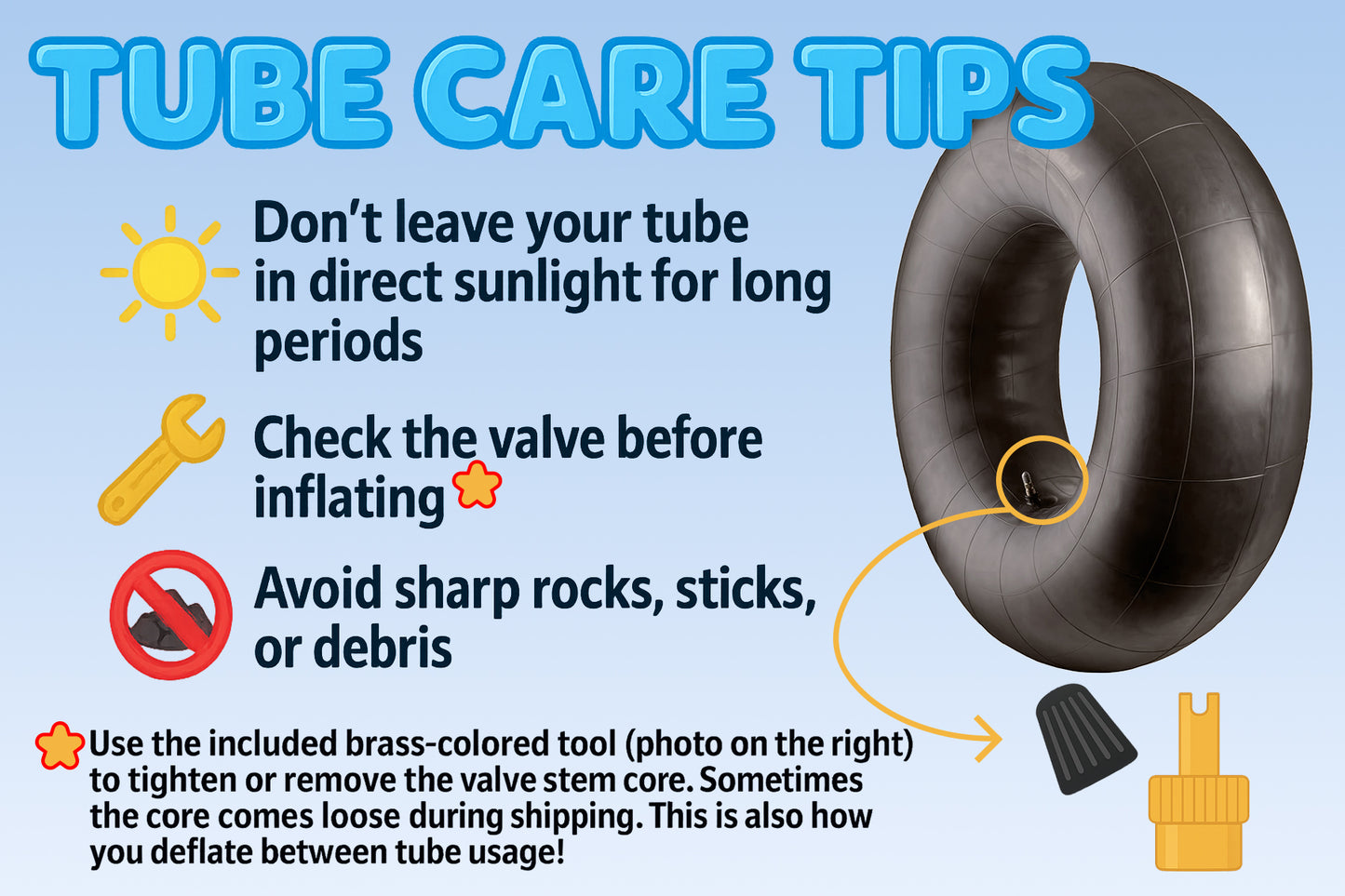 Bradley Heavy Duty Butyl Rubber Inner Tubes – Inflatable Tubes for Snow Sledding, River Floating, Pool Closing, and Whitewater Adventures