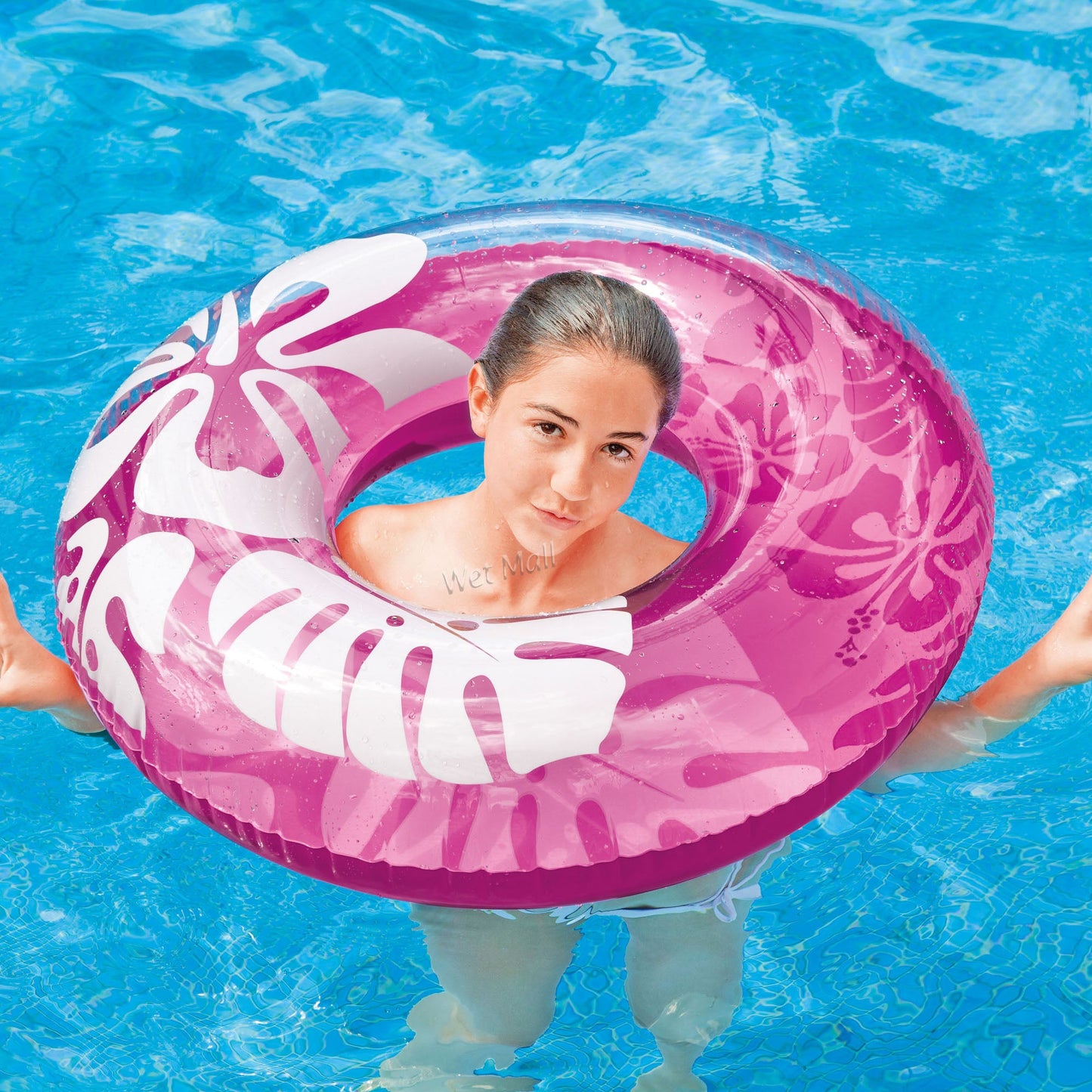 Intex Clear Color Tube Inflatable Swimming Pool Float Raft Flower Design