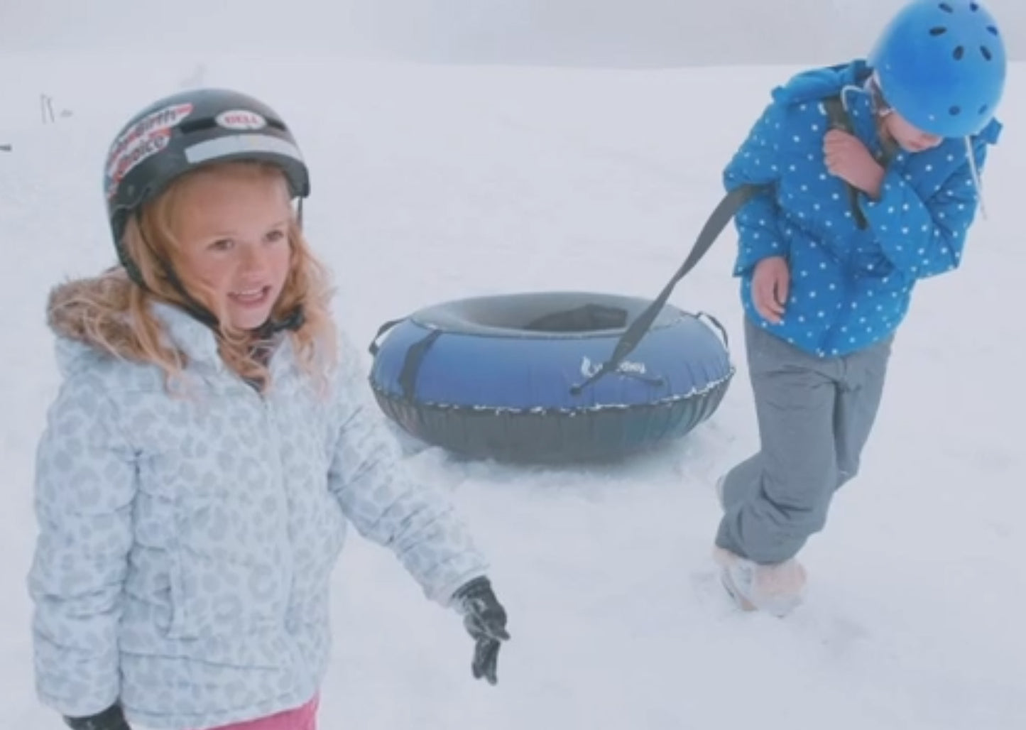 Set of 2 Bradley 50-Inch Snow Tubes with Heavy Duty Covers for Extreme Sledding Fun | Patented Inflatable Tubes for Performance | Made in USA