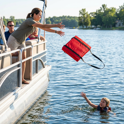 Bradley Type IV Boat Cushion USCG Approved Throwable Flotation Device; Coast Guard approved throw preserver with foam cushion; throwable boat seat safety device