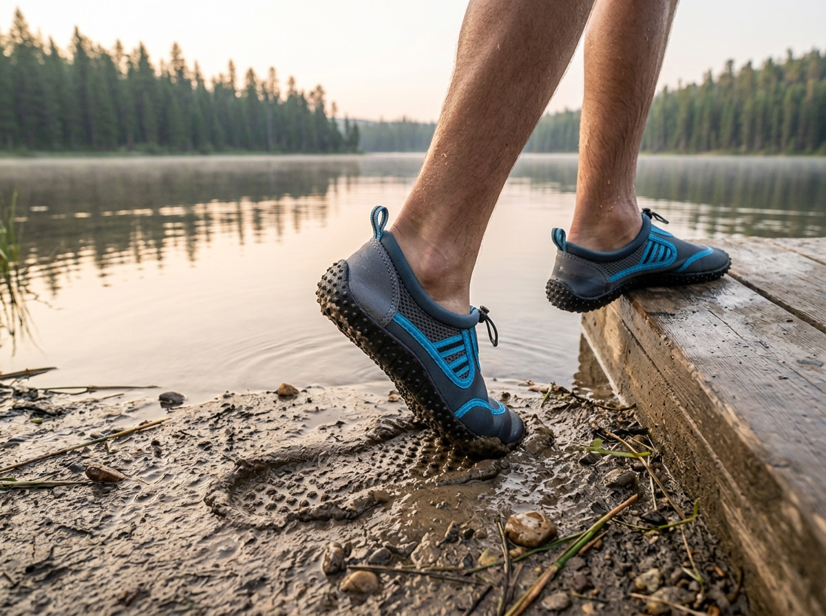 Hardcore Mens Water Shoes; Quick Drying Aqua Socks for Barefoot Running, Swimming, Poolside Fun at The Water Park, Camping, Yoga or Surfing at The Beach