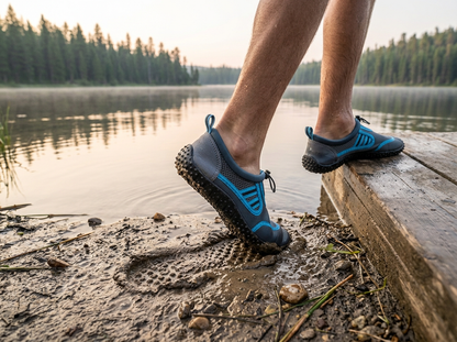 Hardcore Mens Water Shoes; Quick Drying Aqua Socks for Barefoot Running, Swimming, Poolside Fun at The Water Park, Camping, Yoga or Surfing at The Beach