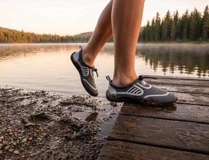 Hardcore Mens Water Shoes; Quick Drying Aqua Socks for Barefoot Running, Swimming, Poolside Fun at The Water Park, Camping, Yoga or Surfing at The Beach