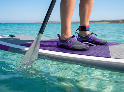 Hardcore womens water shoes; Quick drying aqua socks for barefoot running, swimming, poolside fun  at the water park, camping, yoga or surfing at the beach