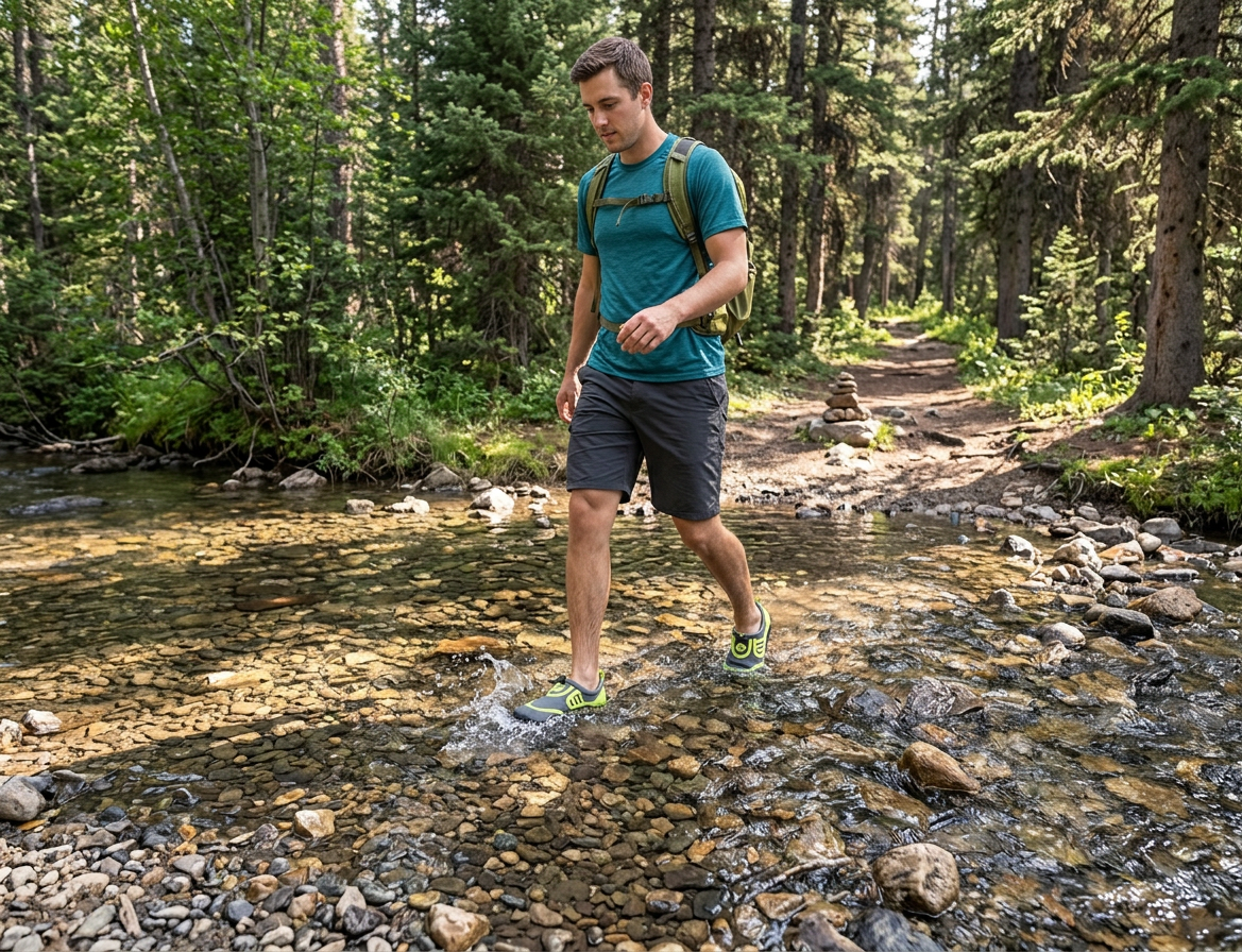 Hardcore Mens Water Shoes; Quick Drying Aqua Socks for Barefoot Running, Swimming, Poolside Fun at The Water Park, Camping, Yoga or Surfing at The Beach