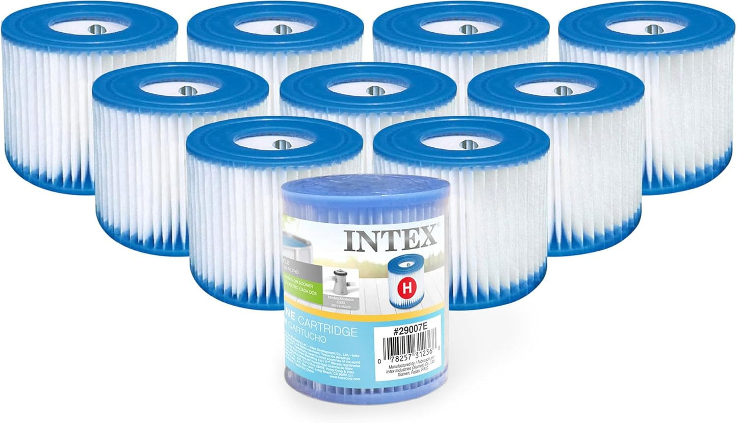 Intex Type H Easy Set Filter Cartridge Replacement for Swimming Pools (10 Pack)