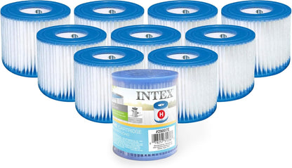 Intex Type H Easy Set Filter Cartridge Replacement for Swimming Pools (10 Pack)