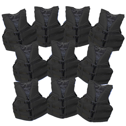 10 Pack Life jacket paddle vest; Coast Guard approved Type III PFD life vest flotation device; Jet ski, wakeboard, kayak; Ideal extra life jacket for pontoon boat