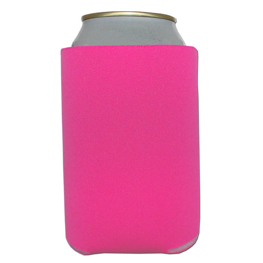 Single Premium Blank Beverage Insulator Can Cooler for Soda and Beverages (Hot Pink)