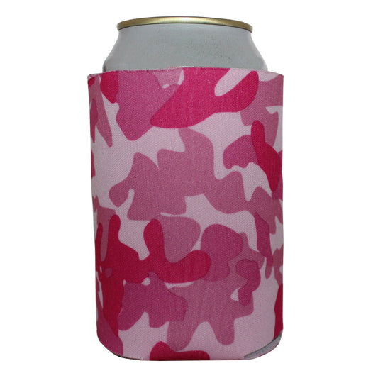 Single Premium Blank Beverage Insulator Pink Camo Can Cooler for Soda and Beverages