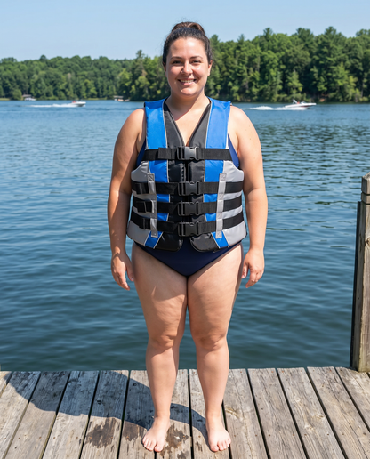 High-Performance Hardcore Adult Life Vest | USCG Approved Safety Flotation Device for Water Sports, Boating, and Outdoor Adventures | Fully Enclosed and Designed for Max Visibility