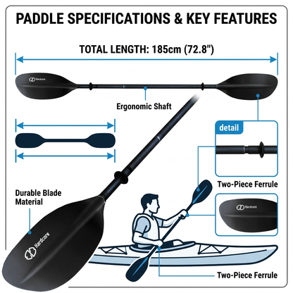 Kids Kayak Paddle for River Tubing and Water Adventures | Double-Sided Oars Ideal for Young Paddlers or on River Runs, Lakes, and Streams | Lightweight, Easy-to-Use