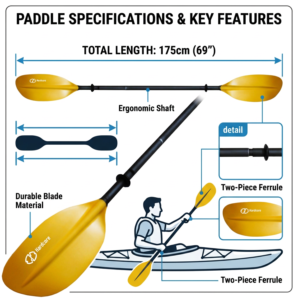 Kids Kayak Paddle for River Tubing and Water Adventures | Double-Sided Oars Ideal for Young Paddlers or on River Runs, Lakes, and Streams | Lightweight, Easy-to-Use