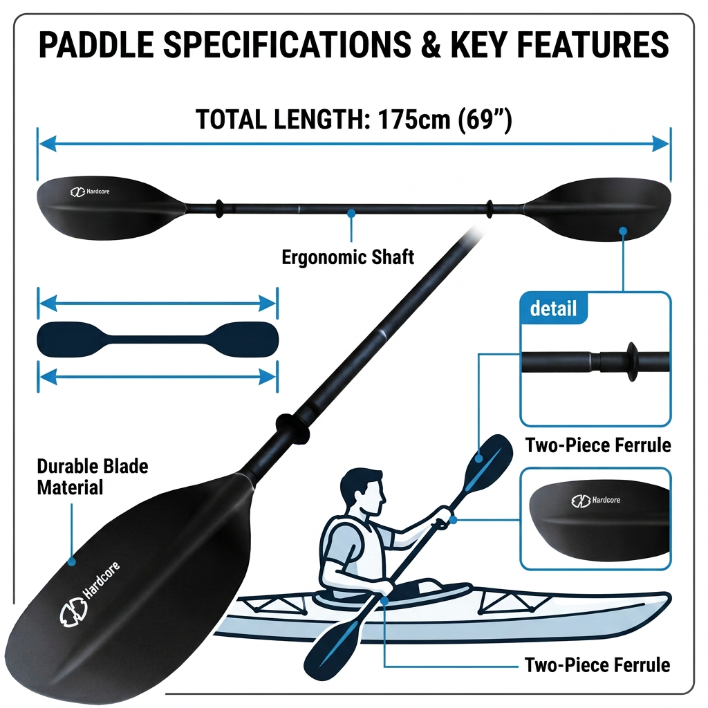 Kids Kayak Paddle for River Tubing and Water Adventures | Double-Sided Oars Ideal for Young Paddlers or on River Runs, Lakes, and Streams | Lightweight, Easy-to-Use
