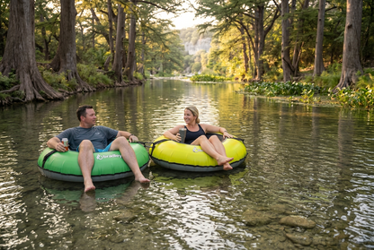 Pack of two Bradley heavy duty tubes for floating the river; Whitewater water tube; Rubber inner tube with cover for river floating; Linking tandem river tubes; river raft tube