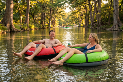 Pack of two Bradley heavy duty tubes for floating the river; Whitewater water tube; Rubber inner tube with cover for river floating; Linking tandem river tubes; river raft tube