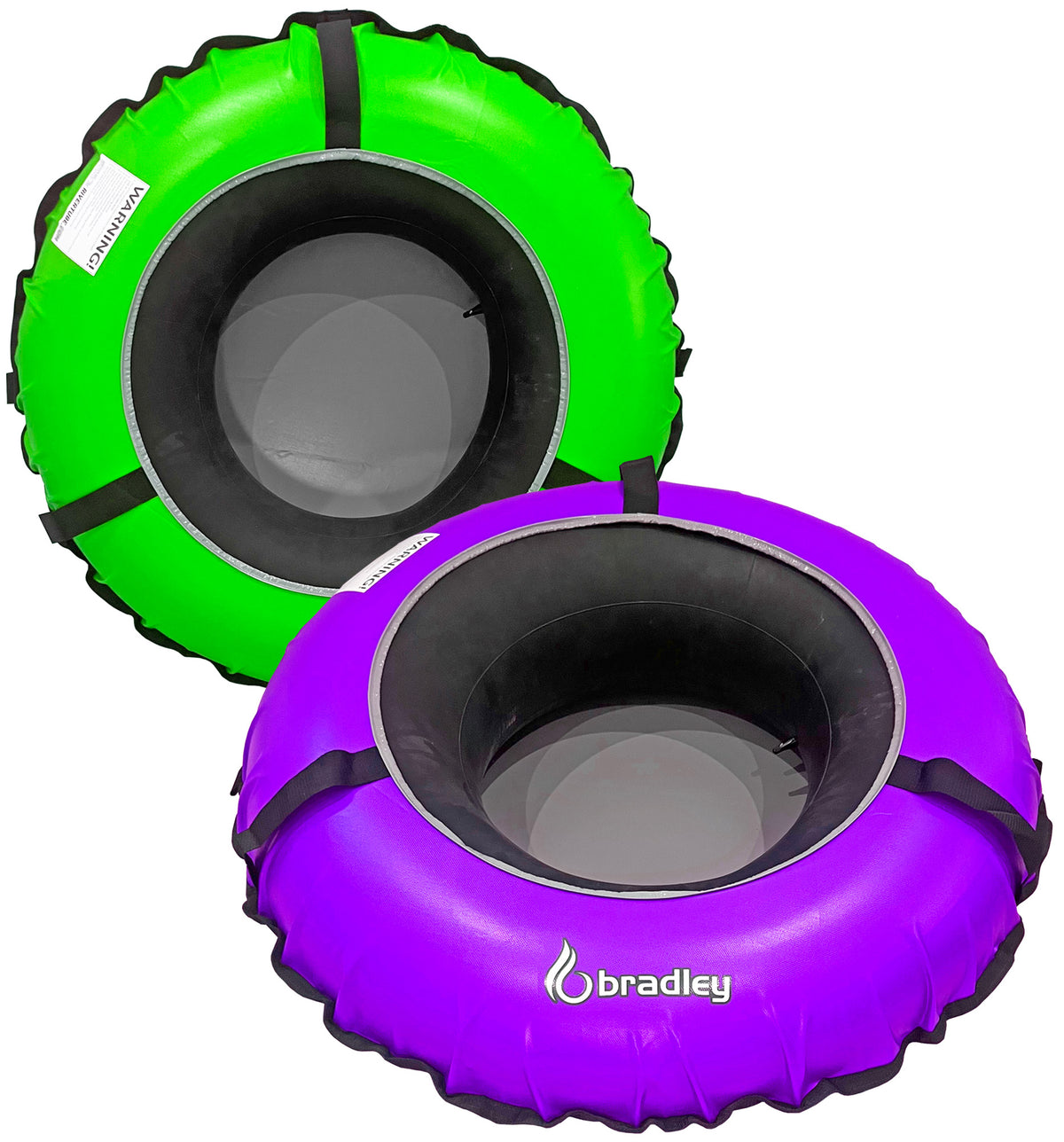 Pack of two Bradley heavy duty tubes for floating the river; Whitewater water tube; Rubber inner tube with cover for river floating; Linking tandem river tubes; river raft tube