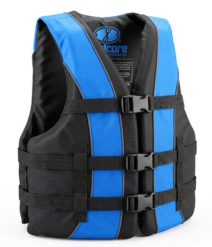Hardcore Life Jacket Paddle Vest; Coast Guard Approved Type III PFD Life Vest Flotation Device; Jet ski, Wakeboard, Kayak; Ideal Extra Life Jacket for Your Pontoon Boat