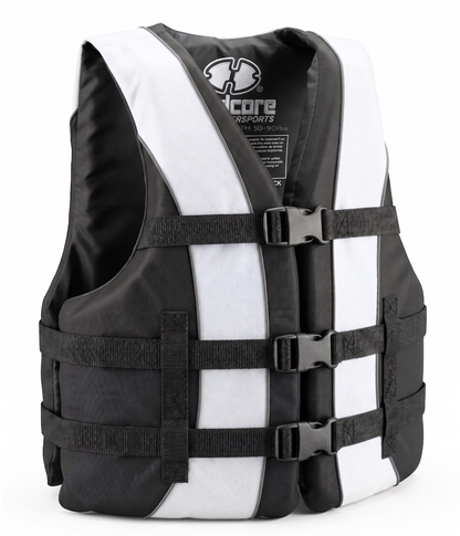 Hardcore Life Jacket Paddle Vest; Coast Guard Approved Type III PFD Life Vest Flotation Device; Jet ski, Wakeboard, Kayak; Ideal Extra Life Jacket for Your Pontoon Boat