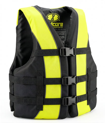 Hardcore Life Jacket Paddle Vest; Coast Guard Approved Type III PFD Life Vest Flotation Device; Jet ski, Wakeboard, Kayak; Ideal Extra Life Jacket for Your Pontoon Boat