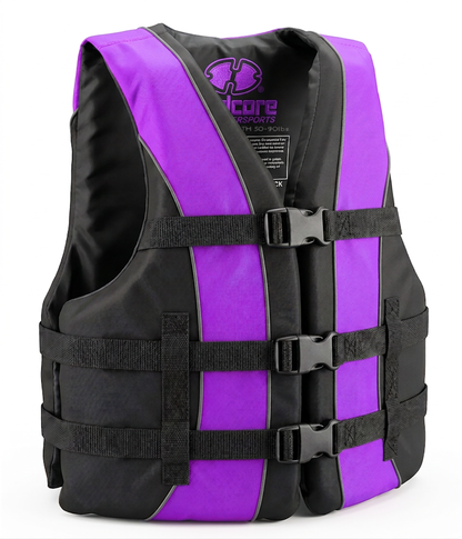 Hardcore Life Jacket Paddle Vest; Coast Guard Approved Type III PFD Life Vest Flotation Device; Jet ski, Wakeboard, Kayak; Ideal Extra Life Jacket for Your Pontoon Boat