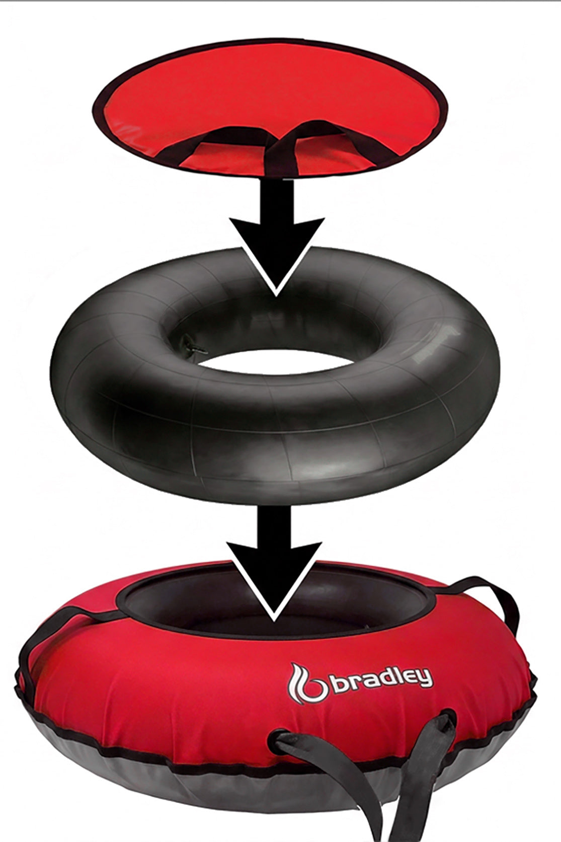Bradley Flexible Snow Saucer - Lightweight Padded Insert Cushion for Bradley Snow Tubes, Winter Sled, 24" or 36" Size, RapidGlide Technology for Smooth Ride