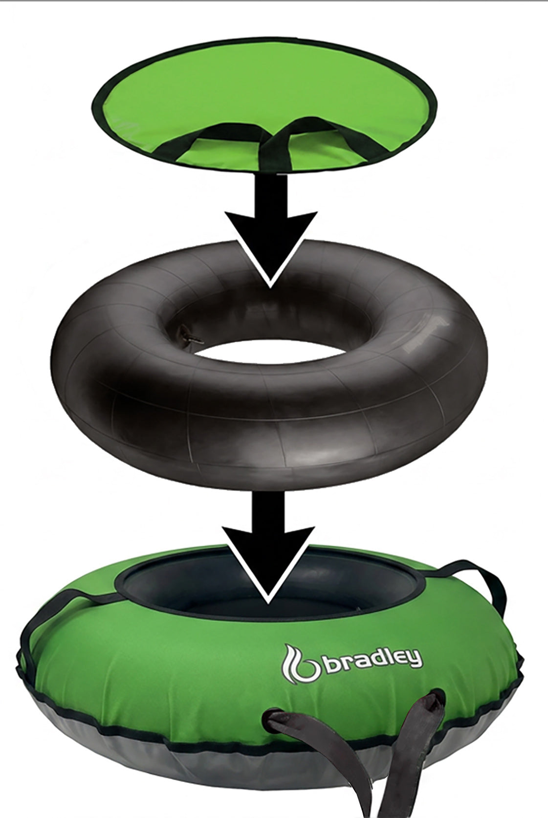 Bradley Flexible Snow Saucer - Lightweight Padded Insert Cushion for Bradley Snow Tubes, Winter Sled, 24" or 36" Size, RapidGlide Technology for Smooth Ride