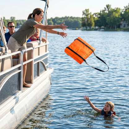 Bradley Type IV Boat Cushion USCG Approved Throwable Flotation Device; Coast Guard approved throw preserver with foam cushion; throwable boat seat safety device