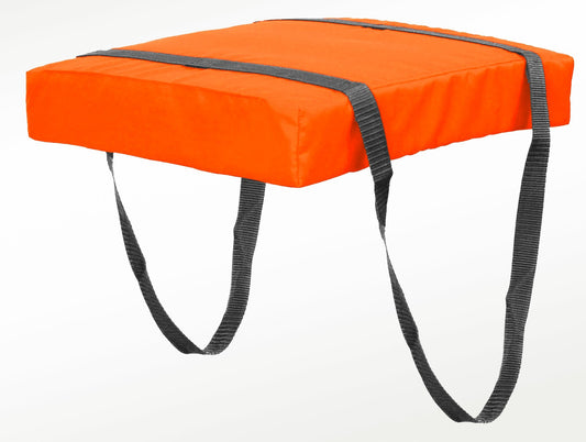 Bradley Type IV Boat Cushion USCG Approved Throwable Flotation Device; Coast Guard approved throw preserver with foam cushion; throwable boat cushion safety device (neon orange color)