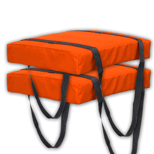 Bradley Type IV Boat Cushion USCG Approved Throwable Flotation Device; Coast Guard approved throw preserver with foam cushion; throwable boat cushion safety device (2-Pack, Neon Orange color)