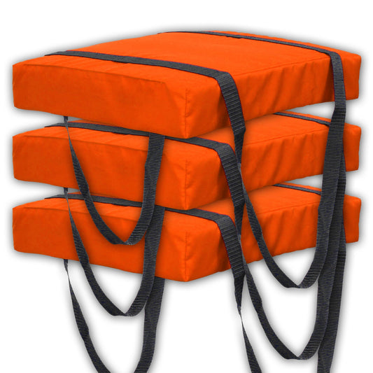 Bradley Type IV Boat Cushion USCG Approved Throwable Flotation Device; Coast Guard approved throw preserver with foam cushion; throwable boat cushion safety device (3-Pack, Neon Orange color)