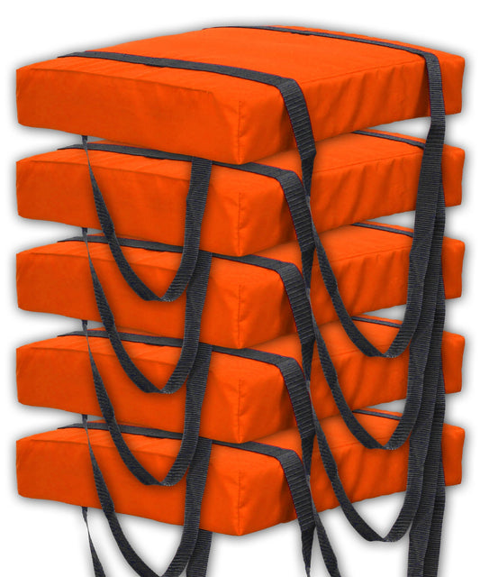 Bradley Type IV Boat Cushion USCG Approved Throwable Flotation Device; Coast Guard approved throw preserver with foam cushion; throwable boat cushion safety device (5-Pack, Neon Orange color)