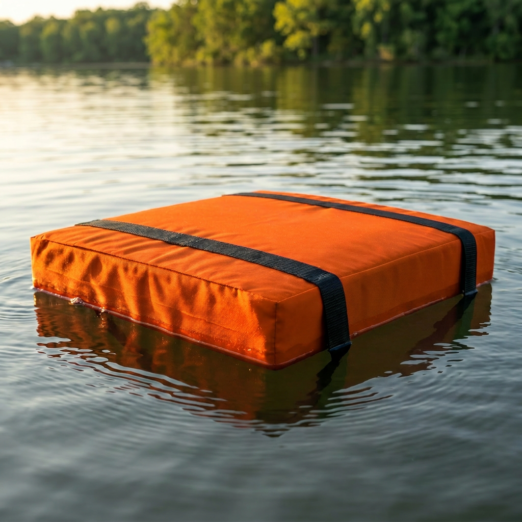 Bradley Type IV Boat Cushion USCG Approved Throwable Flotation Device; Coast Guard approved throw preserver with foam cushion; throwable boat seat safety device