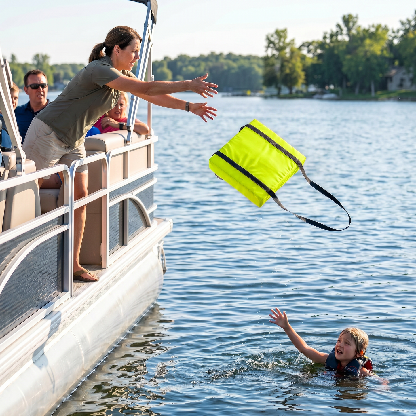 Bradley Type IV Boat Cushion USCG Approved Throwable Flotation Device; Coast Guard approved throw preserver with foam cushion; throwable boat seat safety device