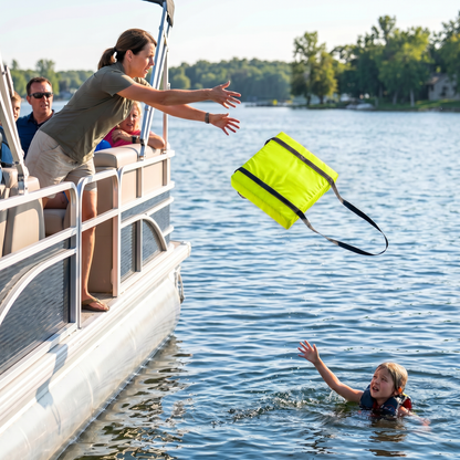 Bradley Type IV Boat Cushion USCG Approved Throwable Flotation Device; Coast Guard approved throw preserver with foam cushion; throwable boat seat safety device