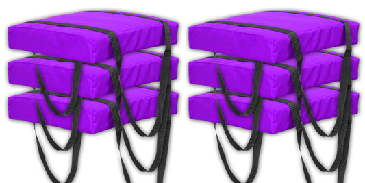 Bradley Type IV Boat Cushion USCG Approved Throwable Flotation Device; Coast Guard approved throw preserver with foam cushion; throwable boat cushion safety device (6-Pack, purple color)