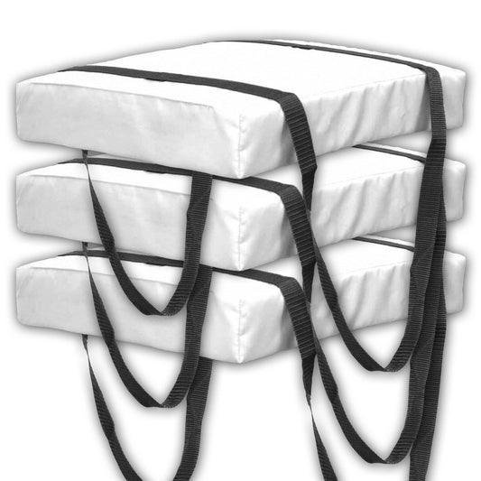 Bradley Type IV Boat Cushion USCG Approved Throwable Flotation Device; Coast Guard approved throw preserver with foam cushion; throwable boat cushion safety device (3-Pack, white color)