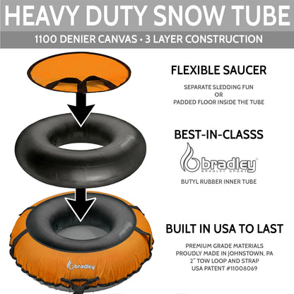 Bradley Heavy-Duty Deluxe Snow Tube with Reinforced Cover