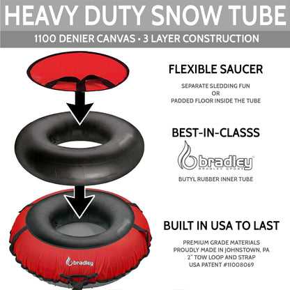 Bradley Heavy-Duty Deluxe Snow Tube with Reinforced Cover