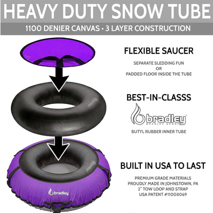 Bradley Heavy-Duty Deluxe Snow Tube with Reinforced Cover