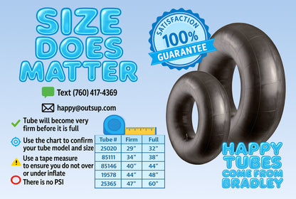 Bradley Heavy Duty Butyl Rubber Inner Tubes – Inflatable Tubes for Snow Sledding, River Floating, Pool Closing, and Whitewater Adventures