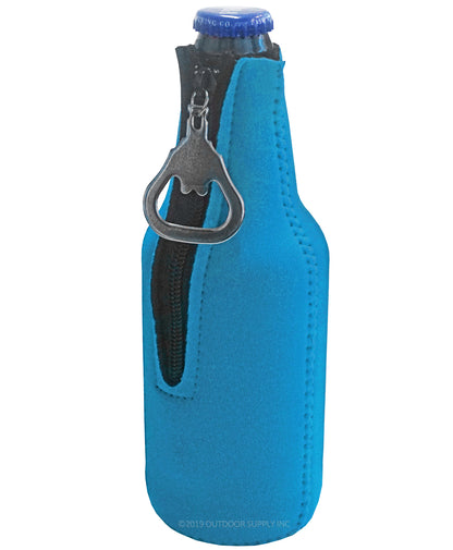 Neoprene Bottle Cooler Sleeves for 12oz Bottles with Bottle Opener- 25-Pack - Blank Design for any Event - Dual Sided Insulation Keeps Your Drinks Cool