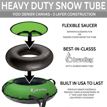 Bradley Heavy-Duty Deluxe Snow Tube with Reinforced Cover