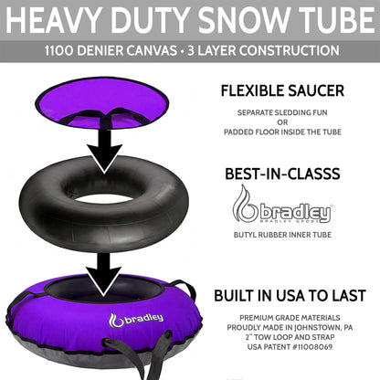 Bradley Heavy-Duty Deluxe Snow Tube with Reinforced Cover