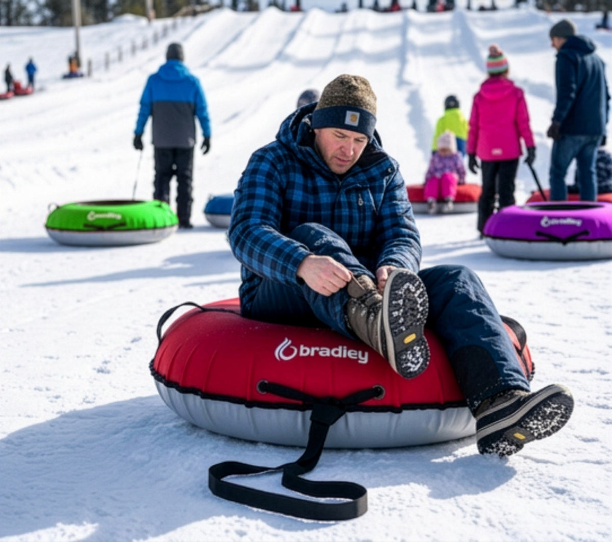Ultimate Deluxe Towable Snow Tube Sled with Heavy Duty Cover