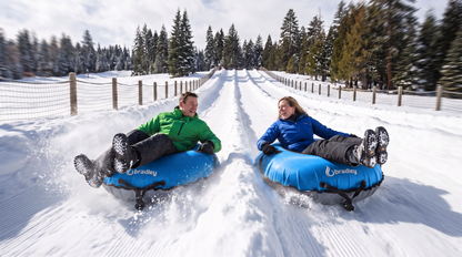 Ultimate Deluxe Towable Snow Tube Sled with Heavy Duty Cover