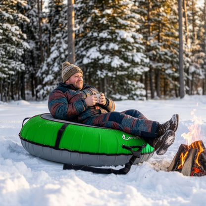 Ultimate Deluxe Towable Snow Tube Sled with Heavy Duty Cover